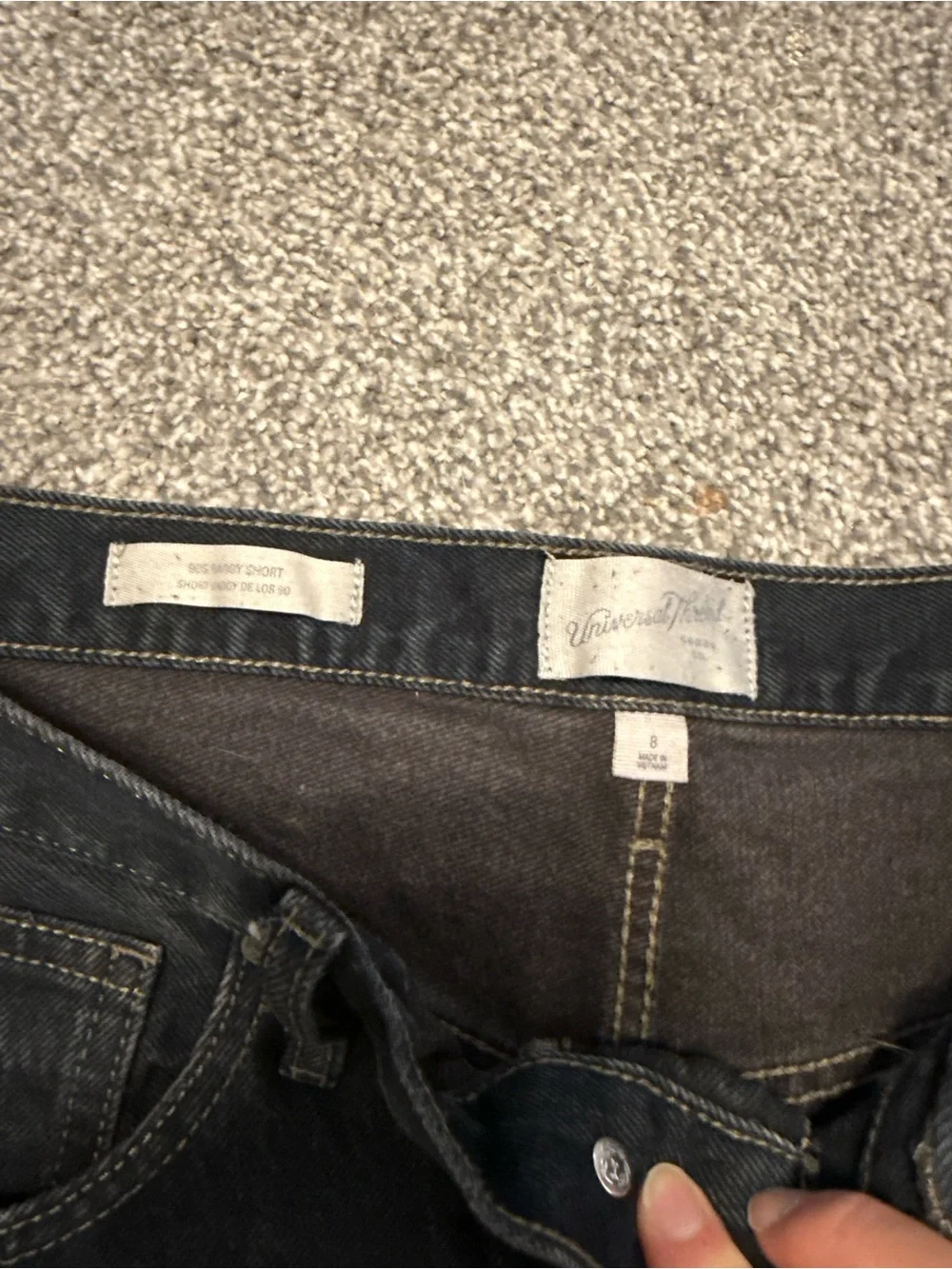 90s baggy dark denim shorts